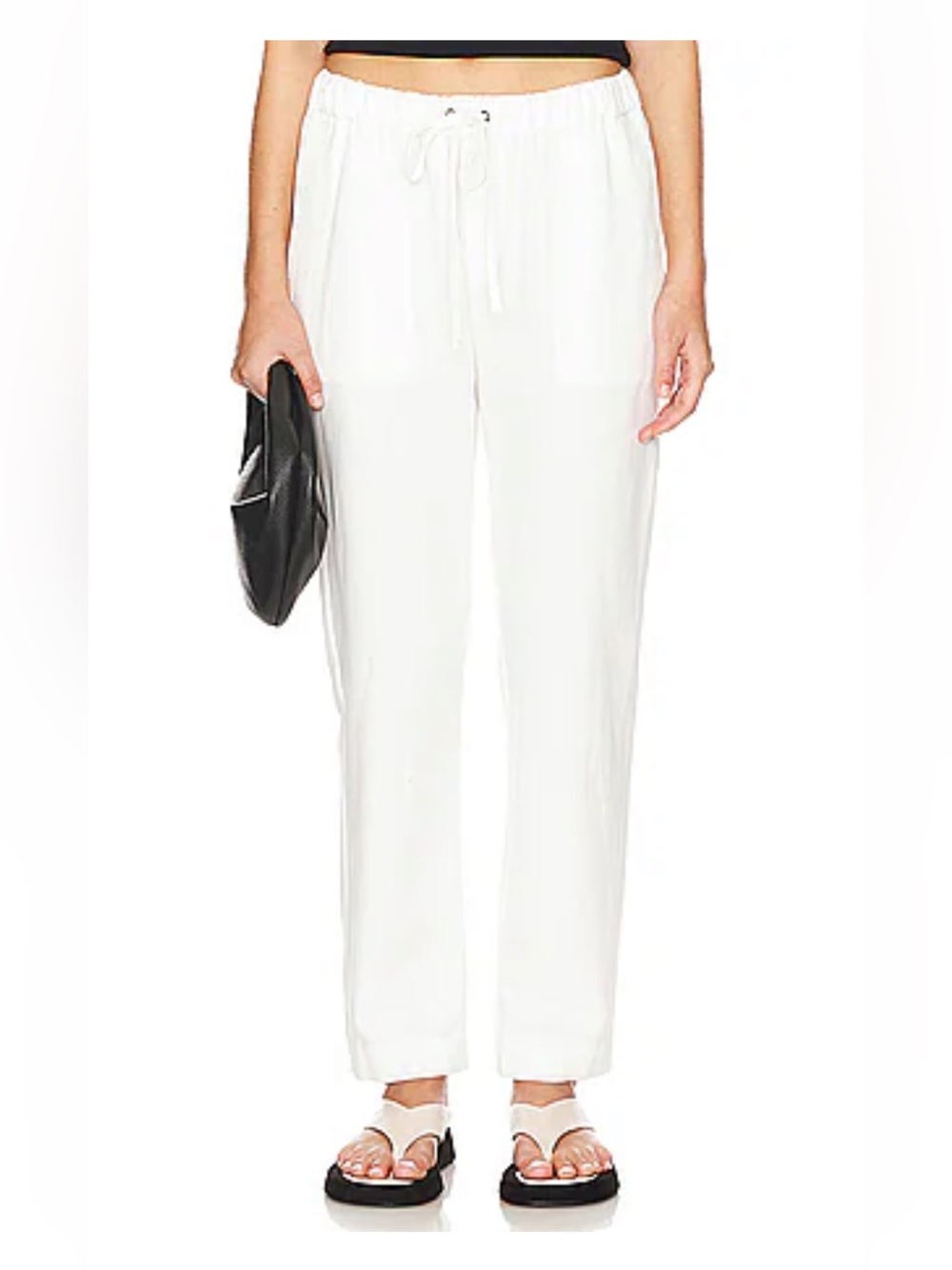 Enza Costa Twill Easy Pant in Off White
